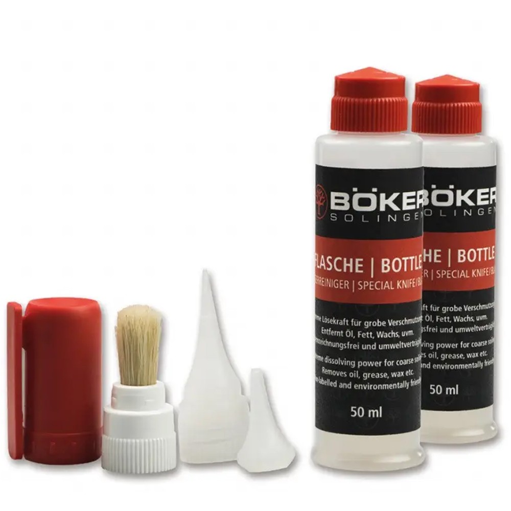 Фирменная очистительная жидкость для ножей Boker с аксессуарами 09BO754